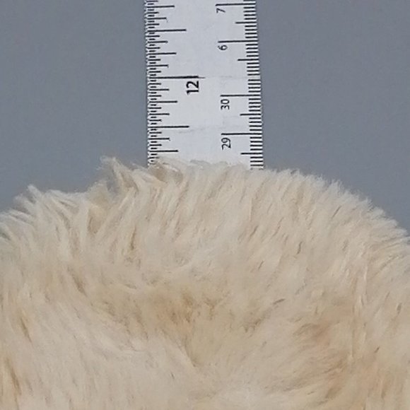 Express Womens Slide Slipper Ivory Faux Fur Flat Heel Round Toe Cushioned M 7-8 - Picture 6 of 9